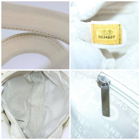 CHANEL Hand Bag Canvas Leather Beige CC Auth - Picture 15 of 16